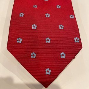 BREUER Men's Red Small Floral Pattern Tie 3.5" x 59.5"